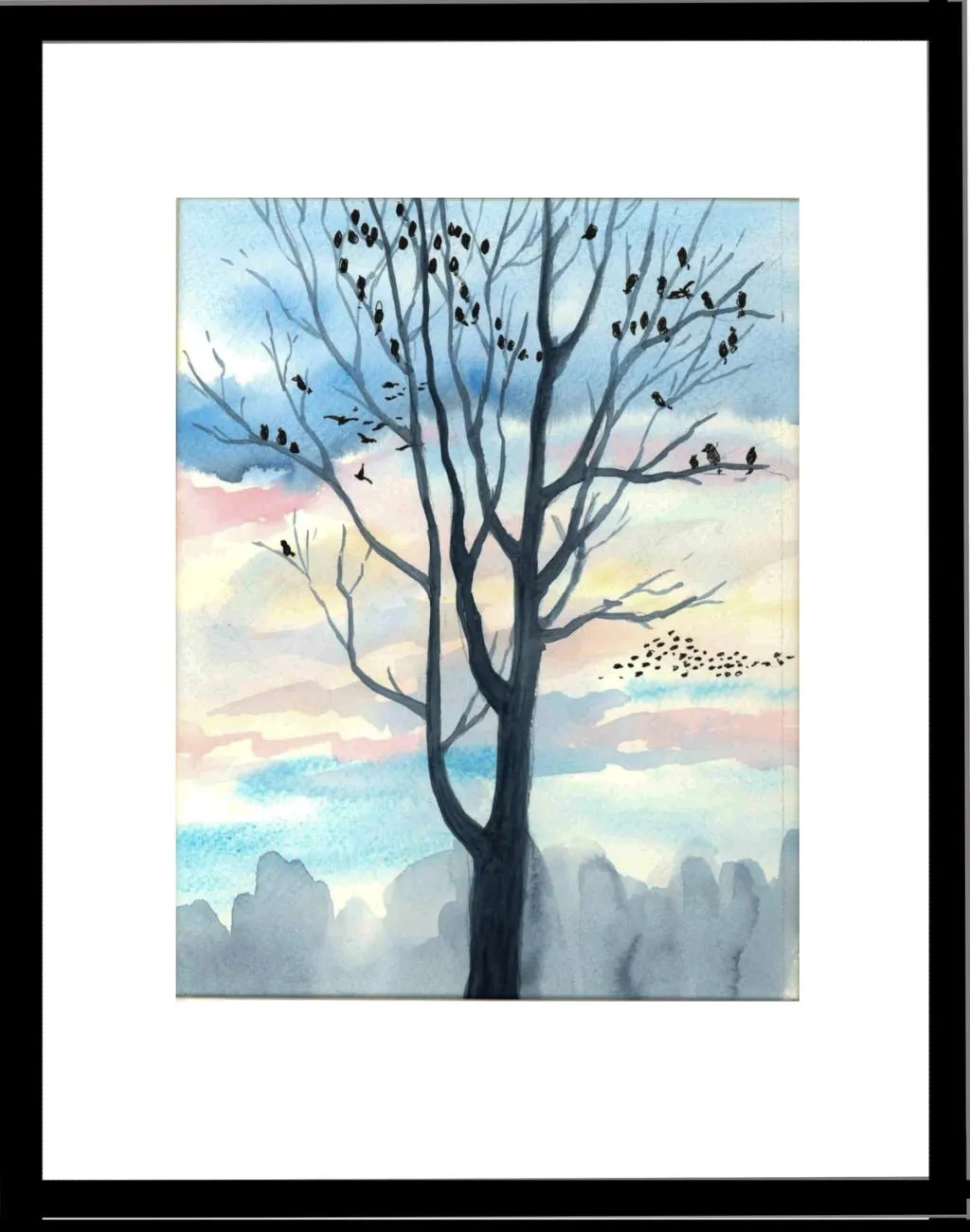  I et tre uten lauv samles mange småfugler