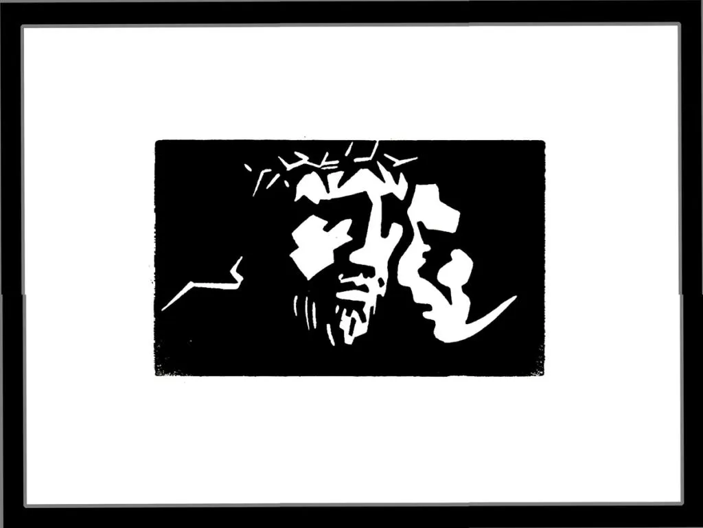 to personer ser mot hverandre, en har en tornekrone