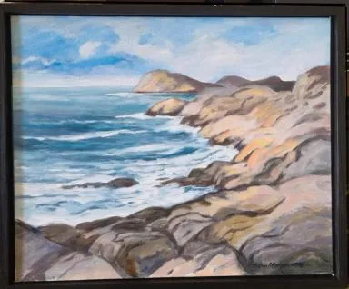 Bølgene slår mot svabergene                  