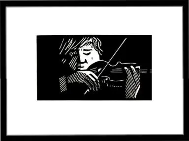 en ung mann spiller fiolin