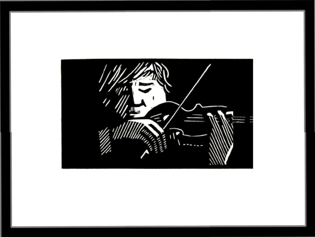 en ung mann spiller fiolin